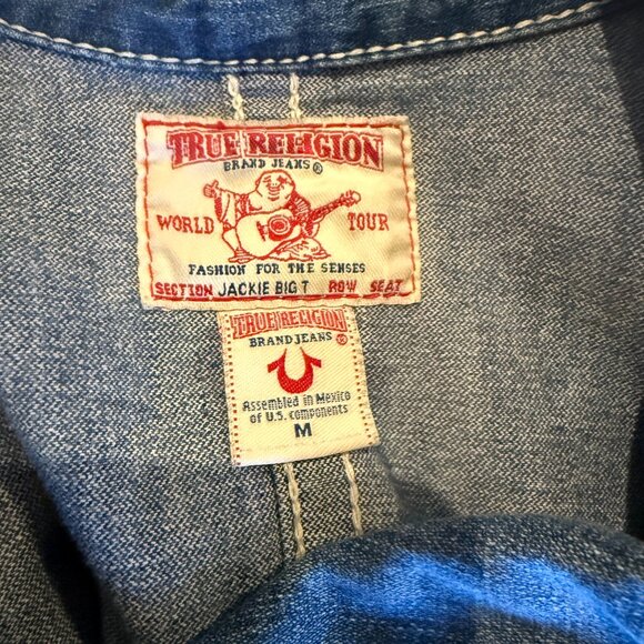 True Religion Jackie Big T Denim Jacket Size Medium - Picture 6 of 6